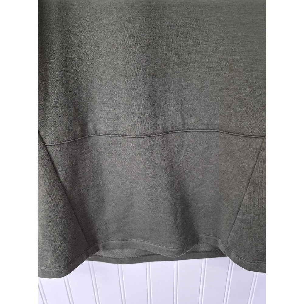 Wool& Merino Wool Blend Hoodie Dress Olive Green Long Sleeve Kangaroo Pocket M - Picture 5 of 8